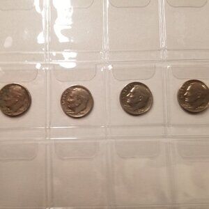 The 1966 (no-mint) Roosevelt Dime (Four 1966 no-mint)